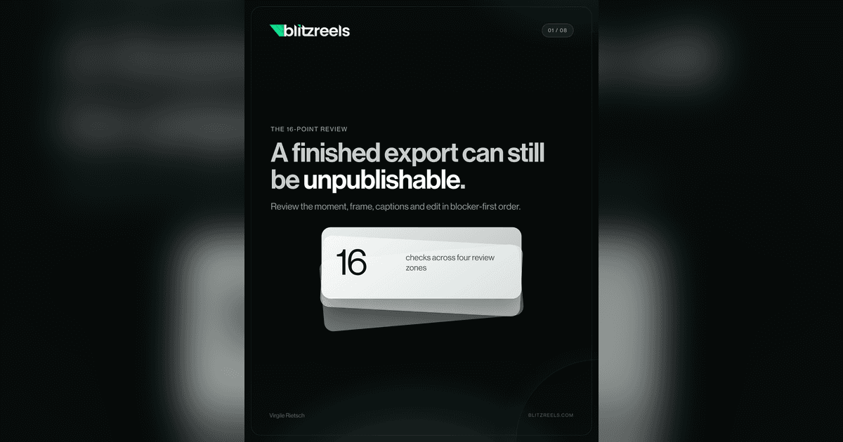 The Publishable Clip QA System by BlitzReels