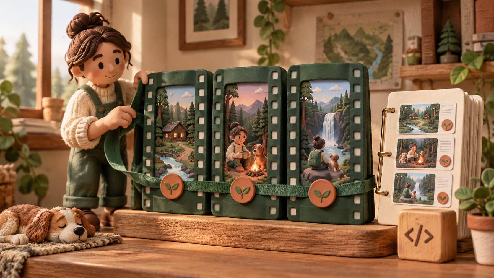 Three miniature episodes grouped around one shared visual identity.