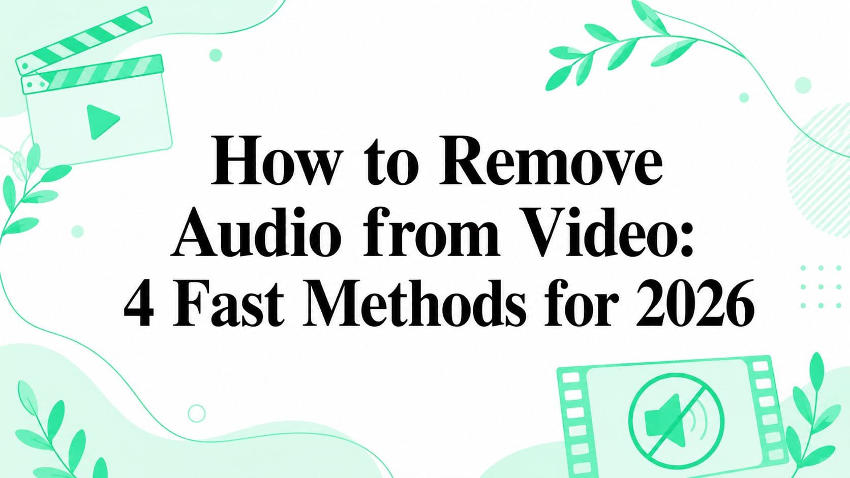 How to Remove Audio from Video: 4 Fast Methods for 2026