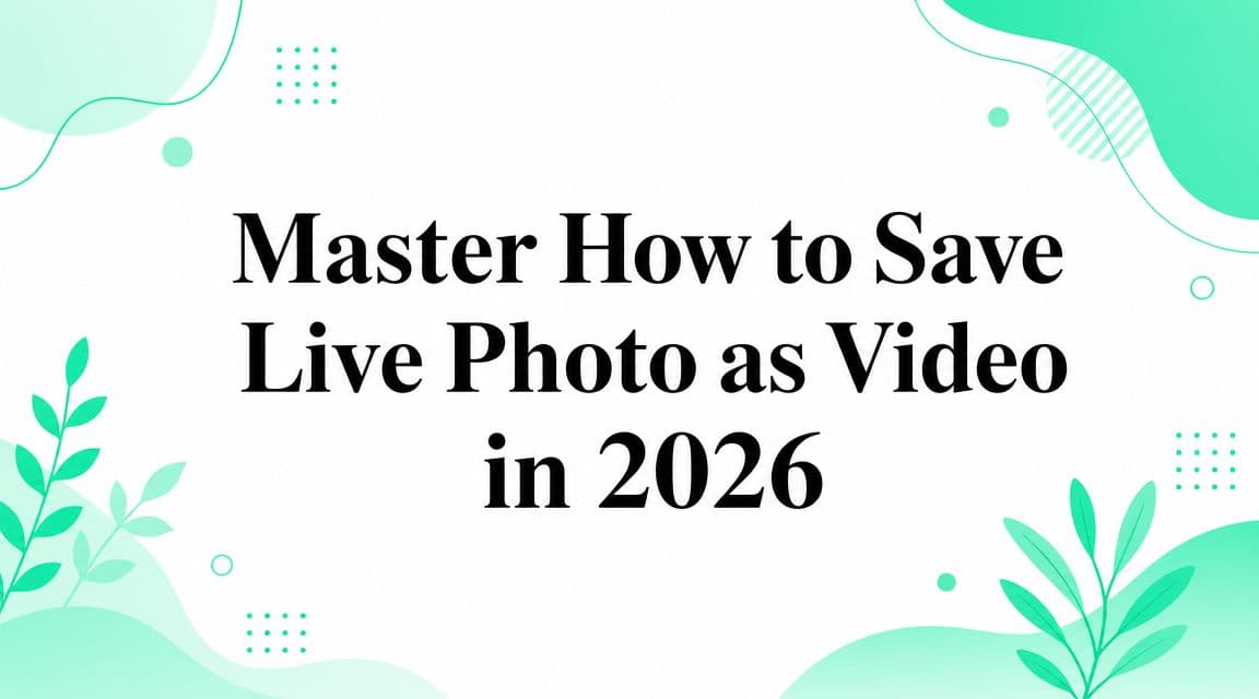 Master How to Save Live Photo as Video in 2026