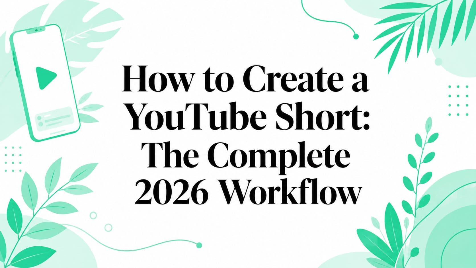 How to Create a YouTube Short: The Complete 2026 Workflow